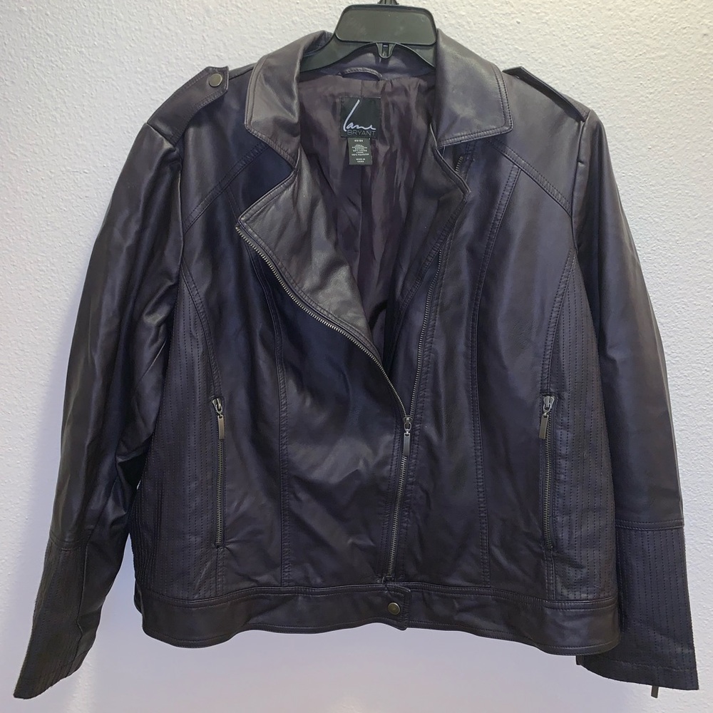 Purple faux leather jacket